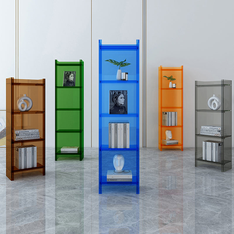 Acrylic Closed Back Standard Bookshelf Glam Vertical Bookshelf