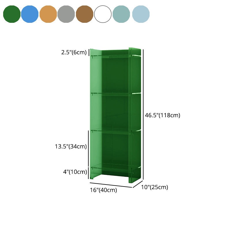 Acrylic Closed Back Standard Bookshelf Glam Vertical Bookshelf