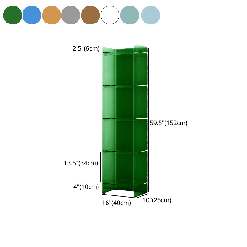 Acrylic Closed Back Standard Bookshelf Glam Vertical Bookshelf
