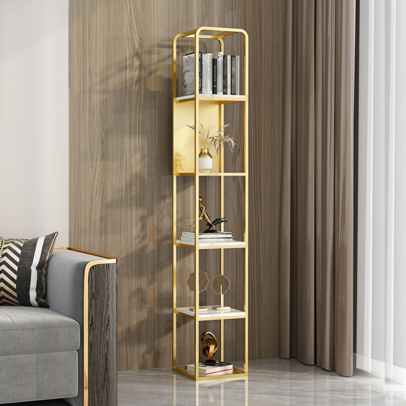 Glam Style Metal Bookshelf Open Etagere Shelf Bookcase for Home Office