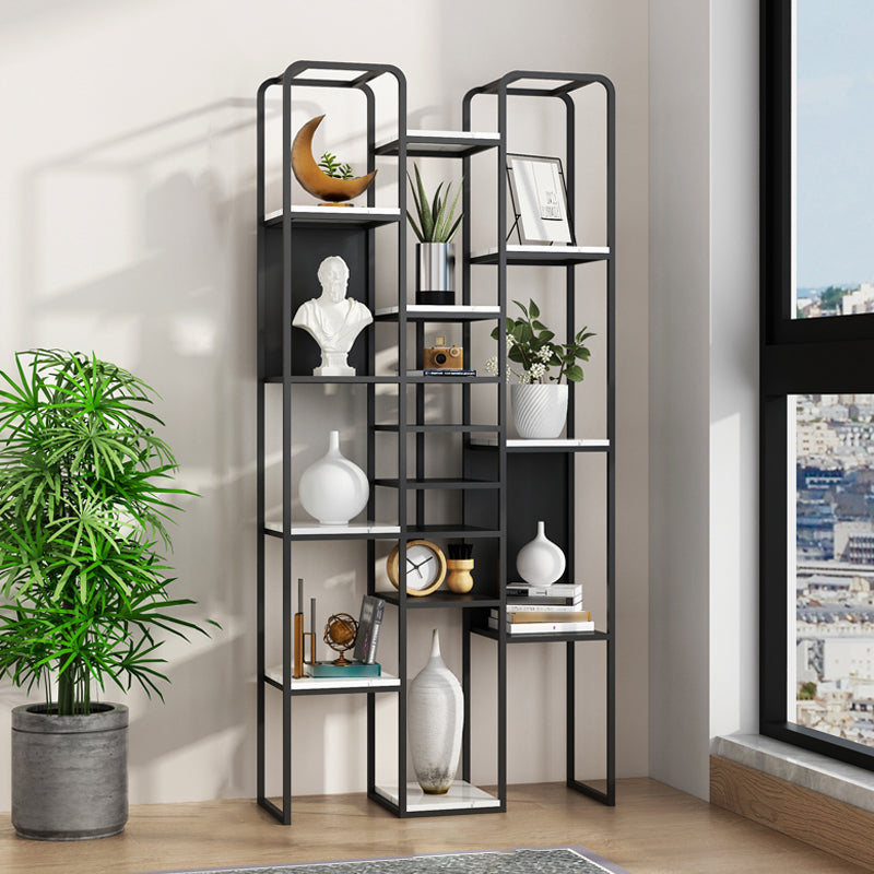 Glam Style Metal Bookshelf Open Etagere Shelf Bookcase for Home Office