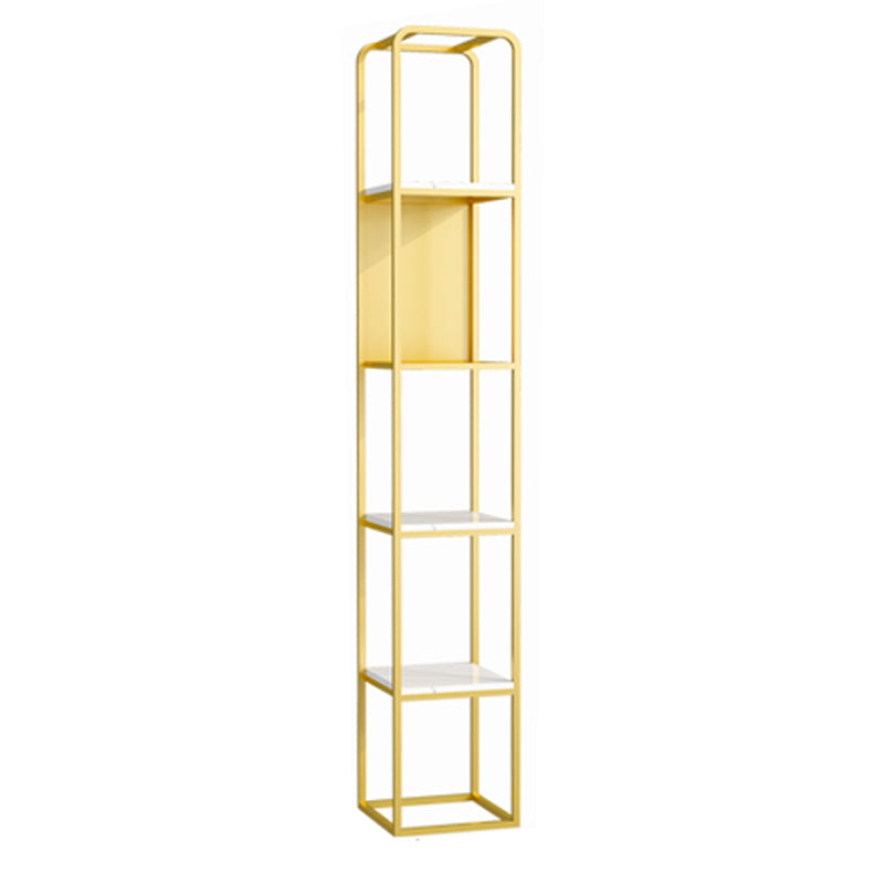 Glam Style Metal Bookshelf Open Etagere Shelf Bookcase for Home Office