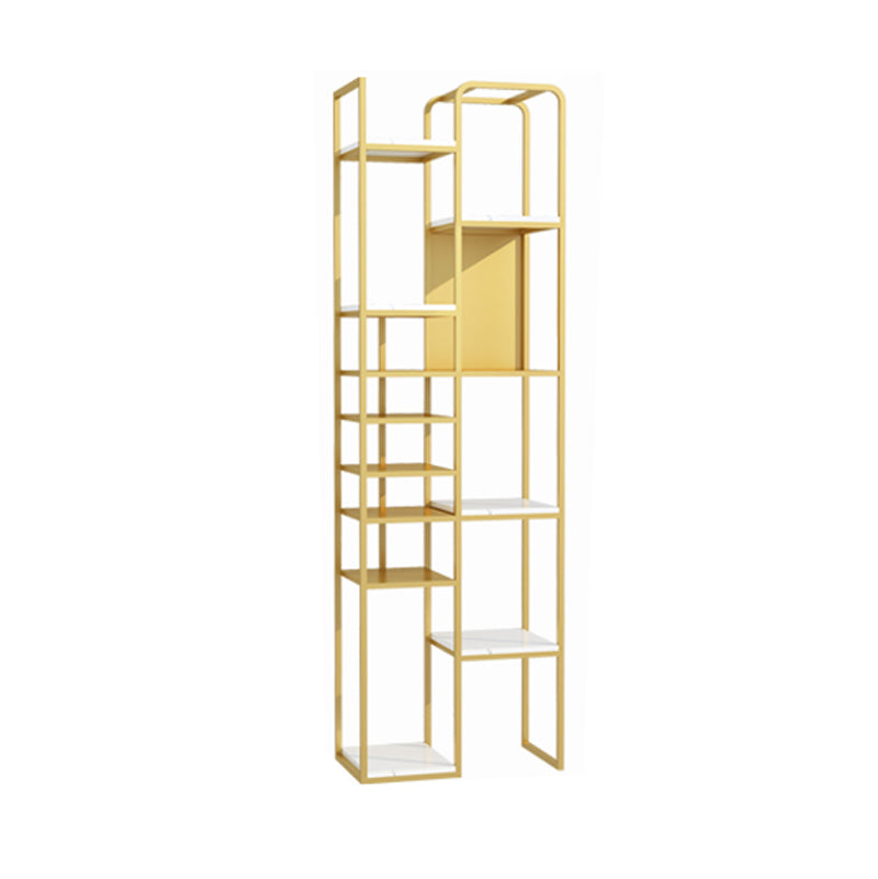 Glam Style Metal Bookshelf Open Etagere Shelf Bookcase for Home Office