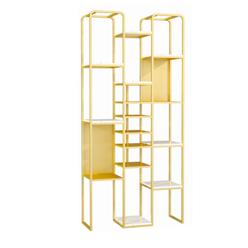 Glam Style Metal Bookshelf Open Etagere Shelf Bookcase for Home Office