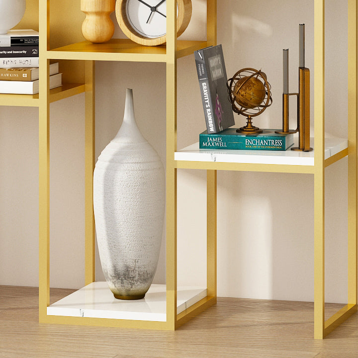 Glam Style Metal Bookshelf Open Etagere Shelf Bookcase for Home Office