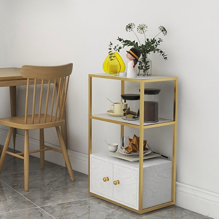 Glam Style Open Bookshelf Etagere Shelf Bookcase with Cabinet for Home