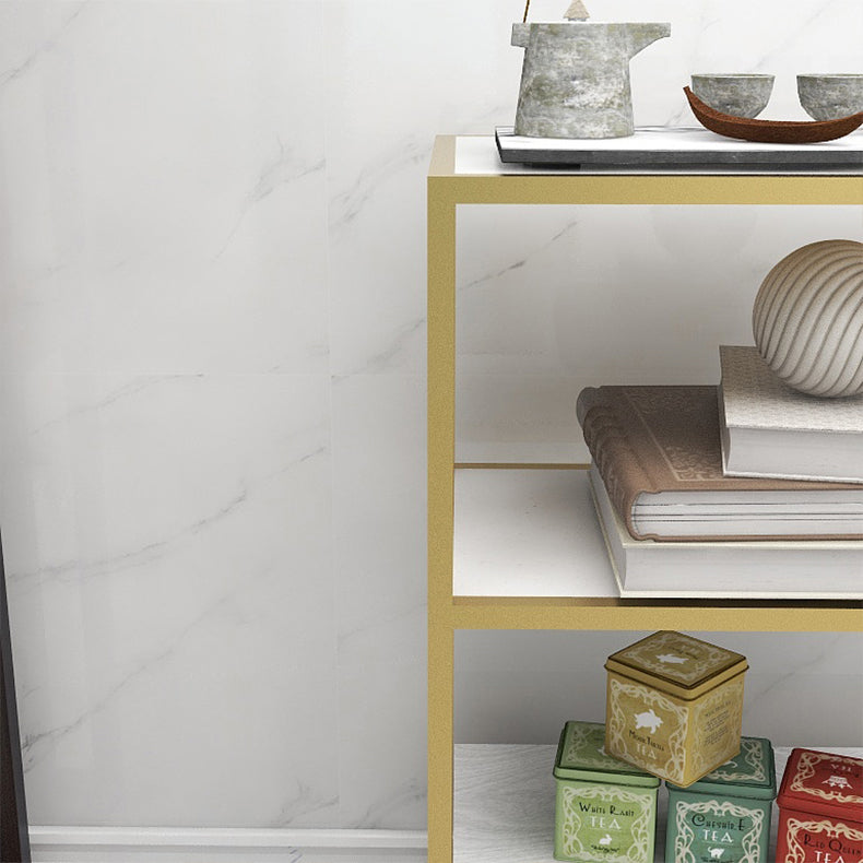 Glam Style Open Bookshelf Etagere Shelf Bookcase with Cabinet for Home