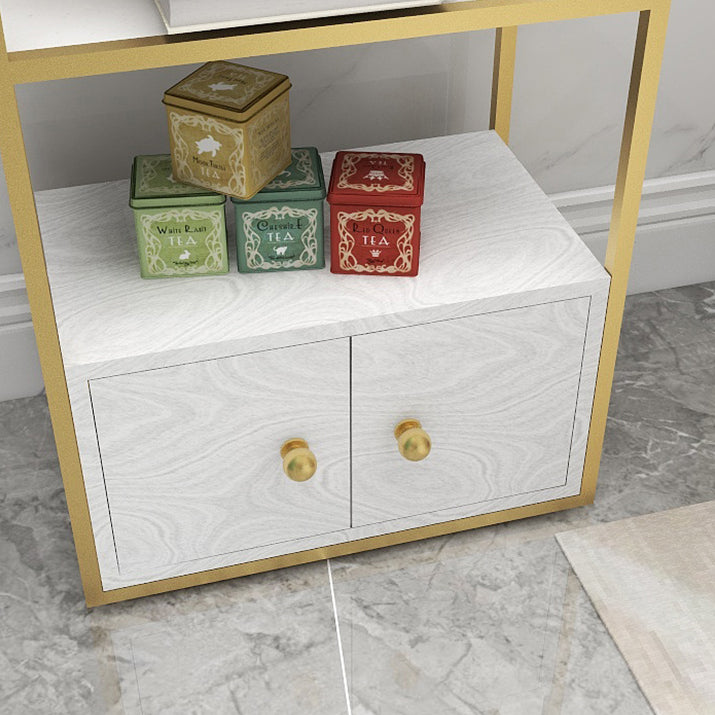 Glam Style Open Bookshelf Etagere Shelf Bookcase with Cabinet for Home