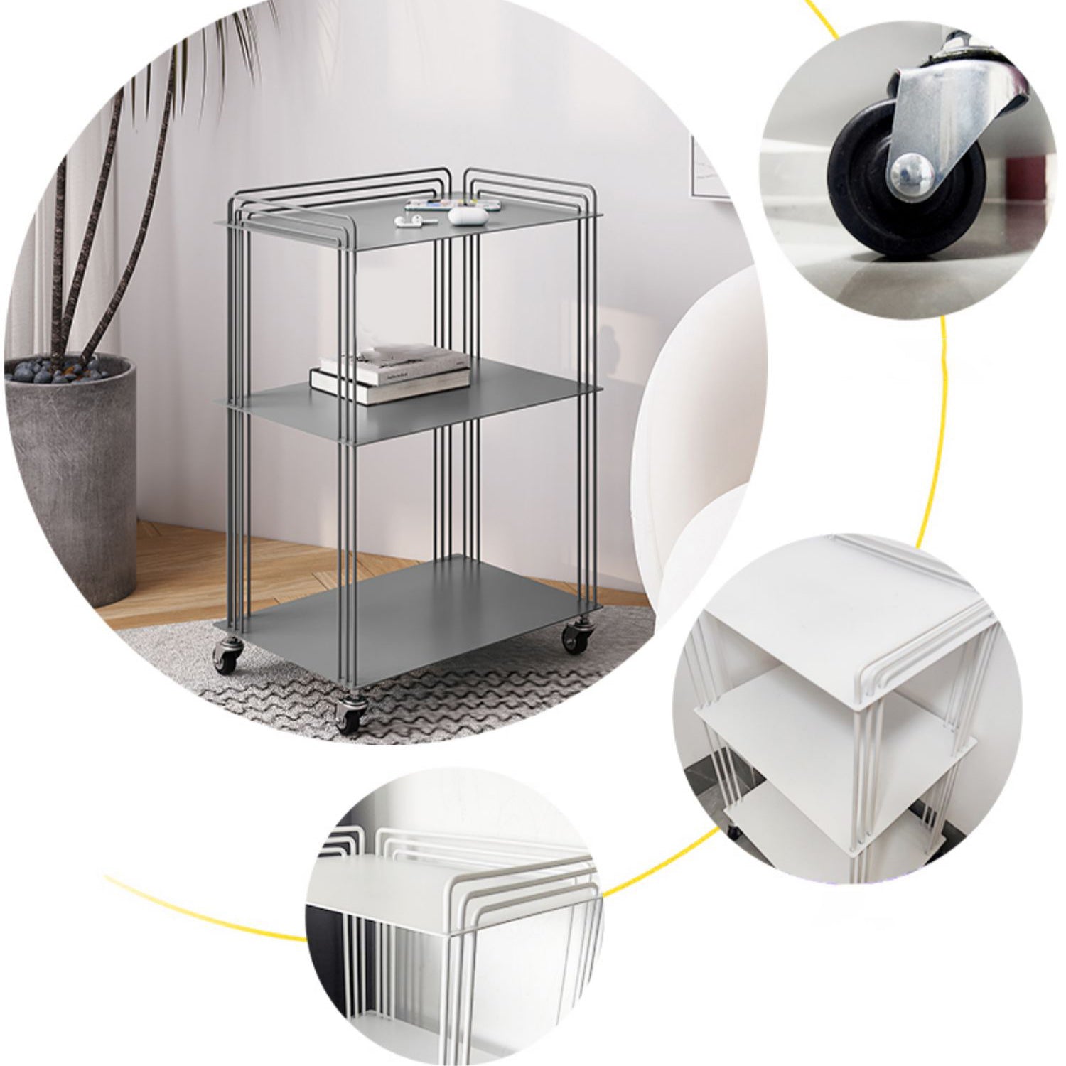 Scandinavian Geometric Bookcase Metal Shelves Included Bookshelf,26" H x 11.8" W