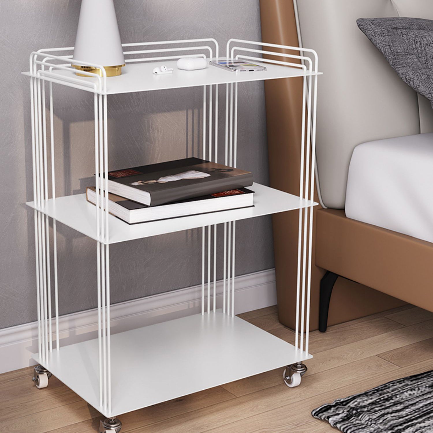 Scandinavian Geometric Bookcase Metal Shelves Included Bookshelf,26" H x 11.8" W