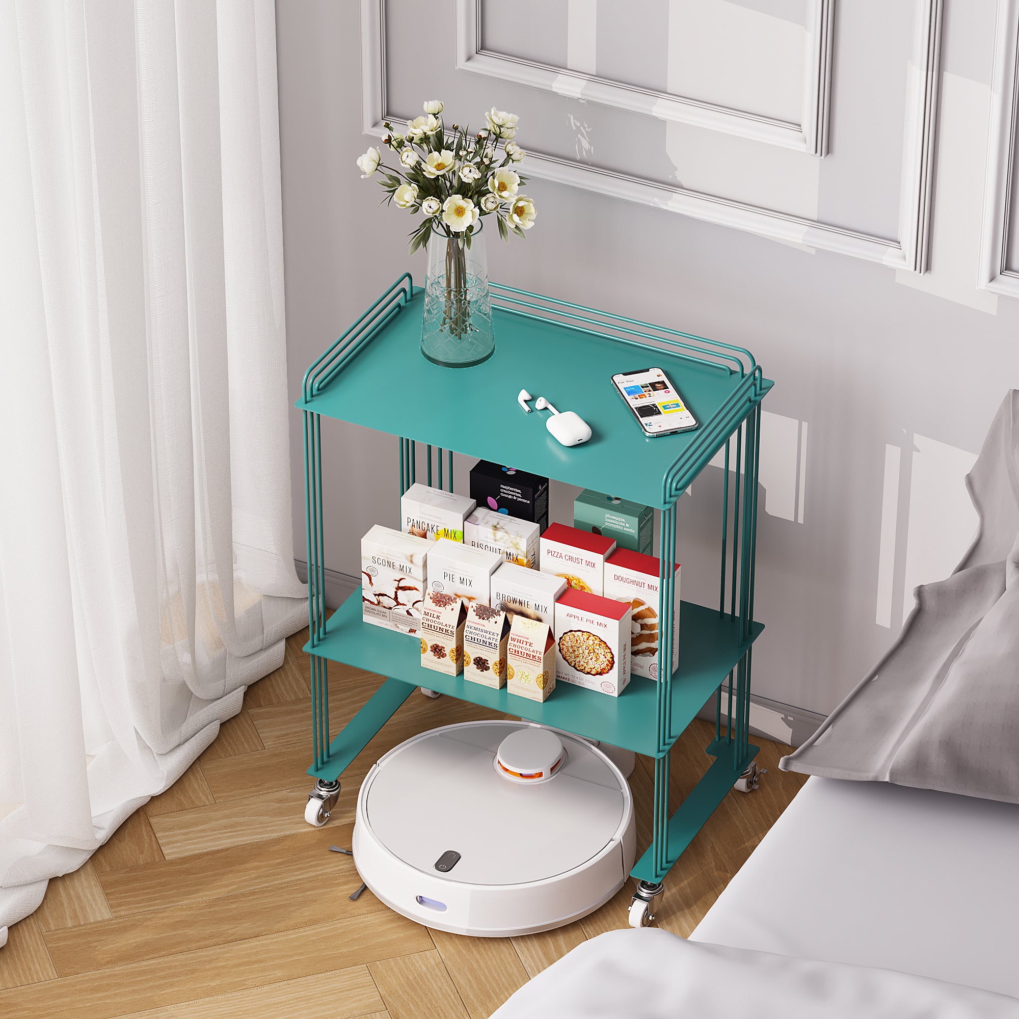 Scandinavian Geometric Bookcase Metal Shelves Included Bookshelf,26" H x 11.8" W