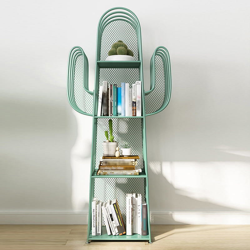 18.1"L Scandinavian Style Standard Bookcase Metal Closed Back Bookshelf