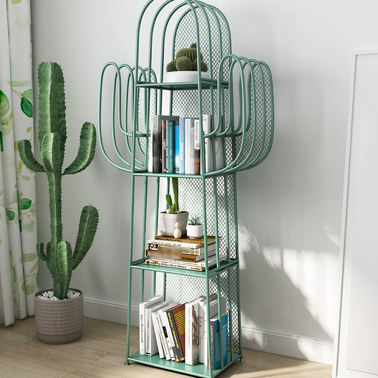 18.1"L Scandinavian Style Standard Bookcase Metal Closed Back Bookshelf