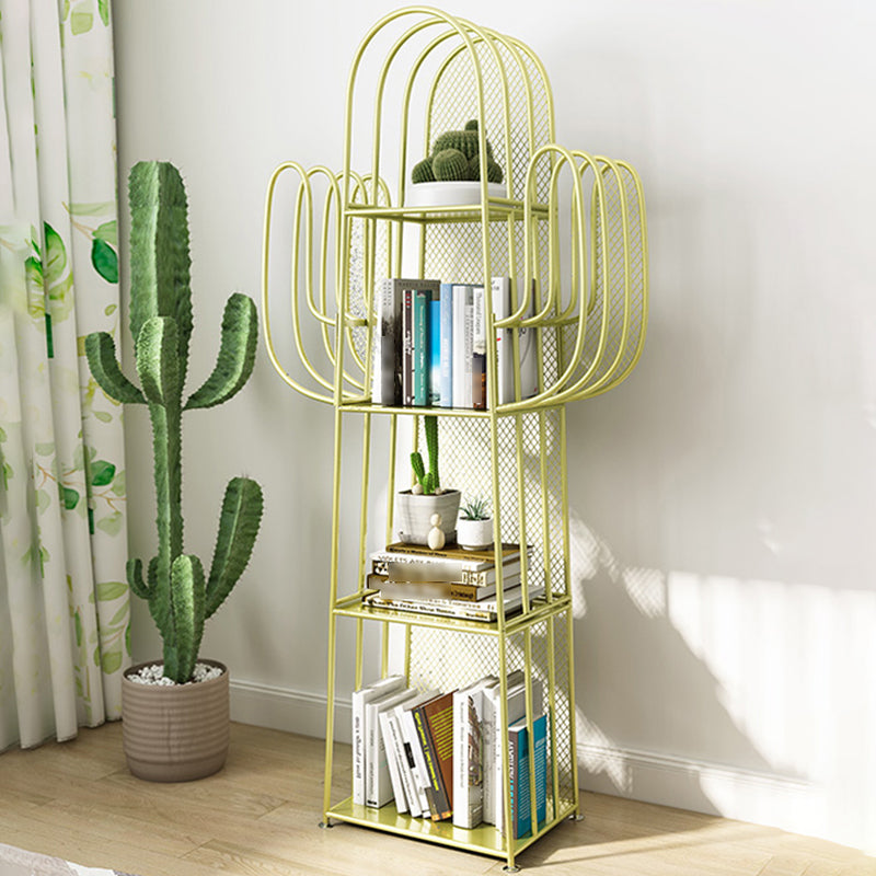 18.1"L Scandinavian Style Standard Bookcase Metal Closed Back Bookshelf