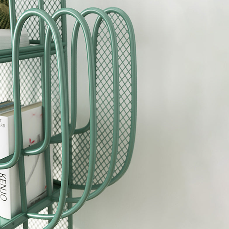 18.1"L Scandinavian Style Standard Bookcase Metal Closed Back Bookshelf