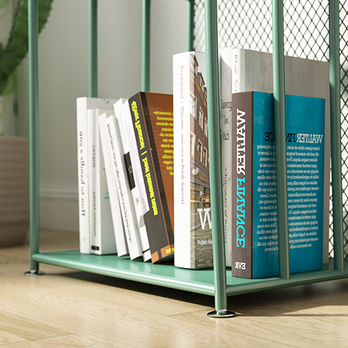 18.1"L Scandinavian Style Standard Bookcase Metal Closed Back Bookshelf