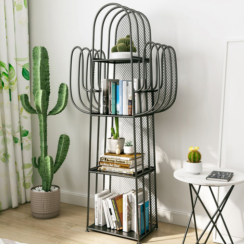 18.1"L Scandinavian Style Standard Bookcase Metal Closed Back Bookshelf