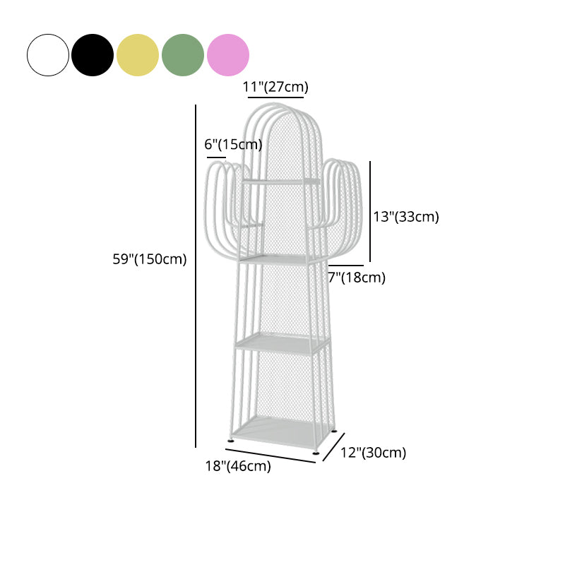 18.1"L Scandinavian Style Standard Bookcase Metal Closed Back Bookshelf
