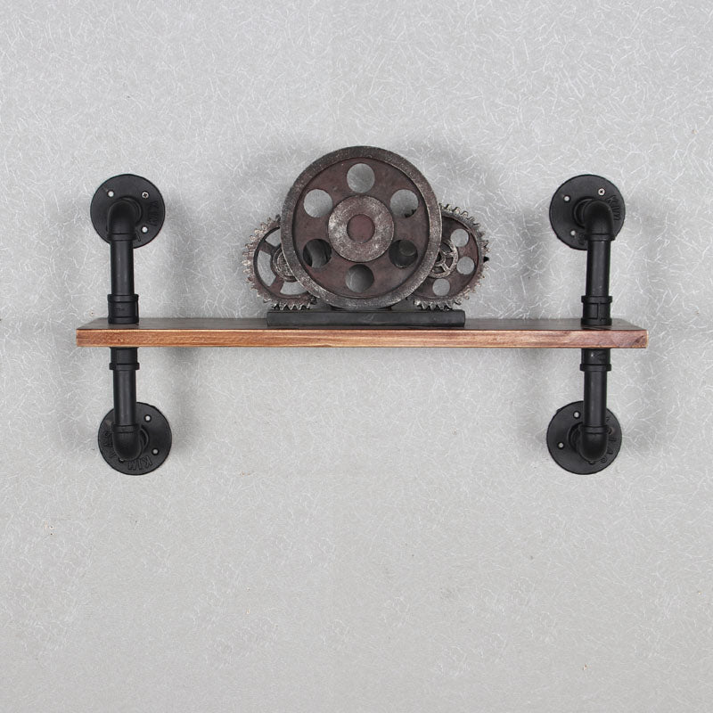 Metal Floating Bookcase Industrial Style Closed Back Shelf for Home Office