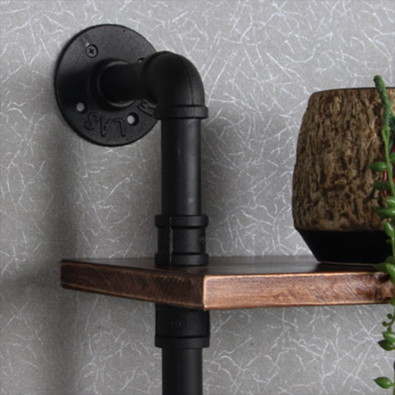 Metal Floating Bookcase Industrial Style Closed Back Shelf for Home Office