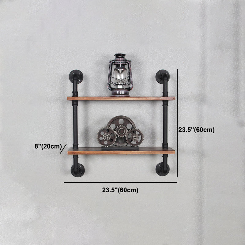 Metal Floating Bookcase Industrial Style Closed Back Shelf for Home Office