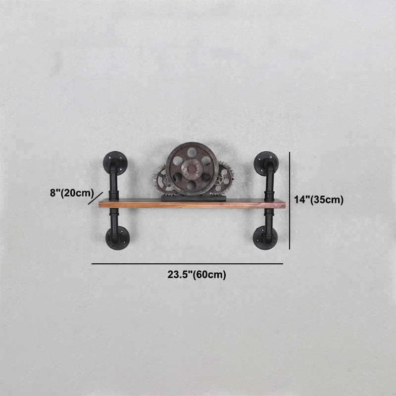 Metal Floating Bookcase Industrial Style Closed Back Shelf for Home Office
