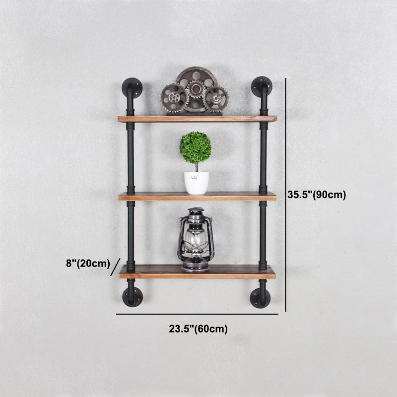 Metal Floating Bookcase Industrial Style Closed Back Shelf for Home Office