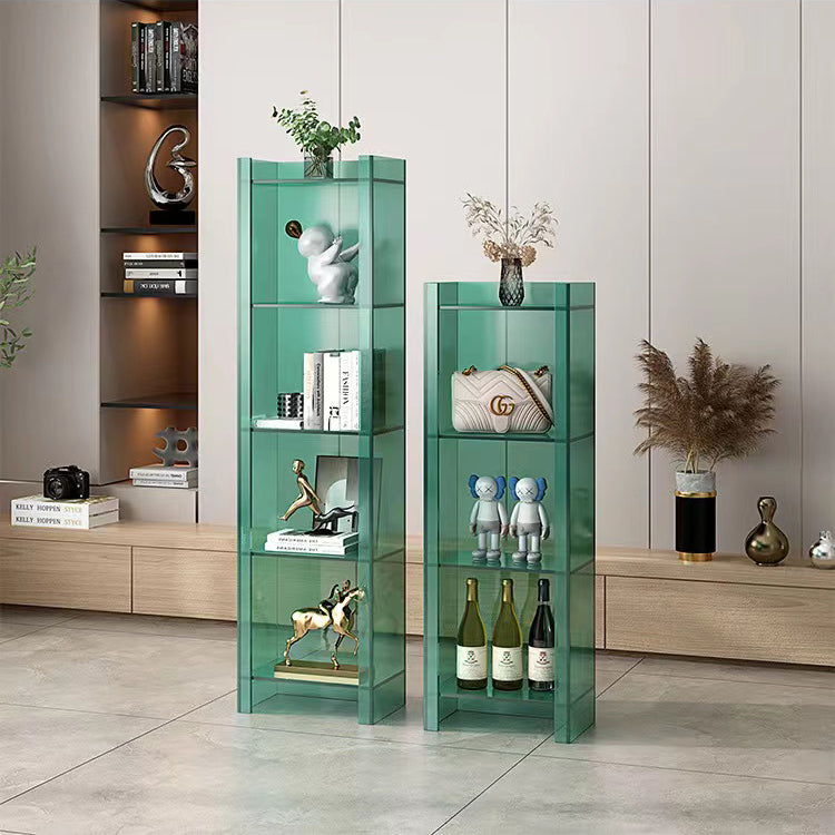 Scandinavian Style Shelf Bookcase Acrylic Closed Back Bookshelf for Home Office
