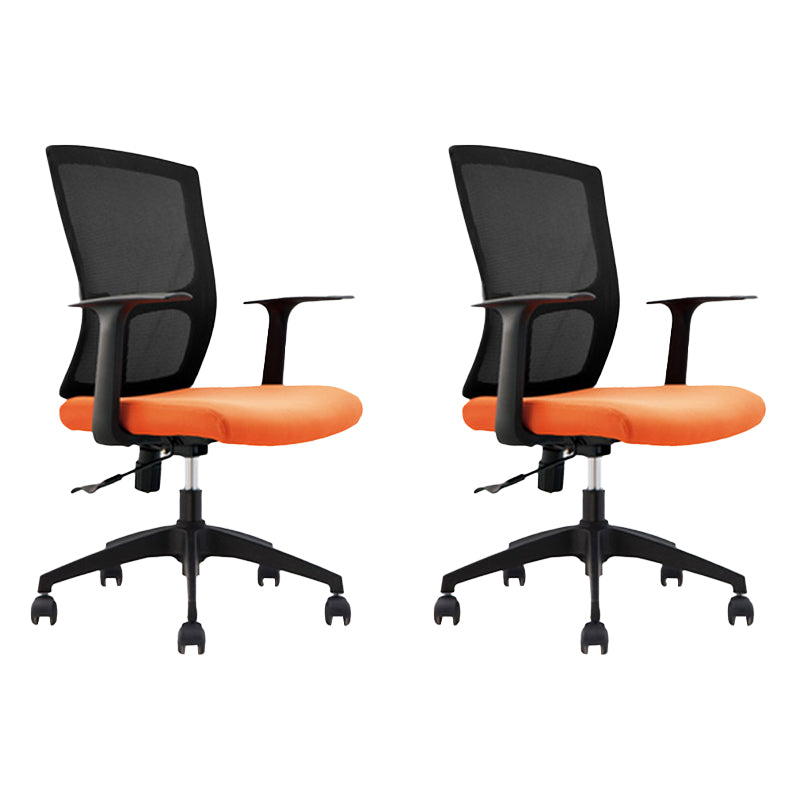 Contemporary Mid Back Office Chair with Fixed Arms Microfiber Task Chair with Black Frame
