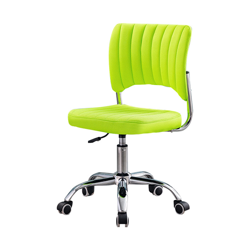 Chrome Frame Modern Office Chair Armless Desk Chair with Mid Back