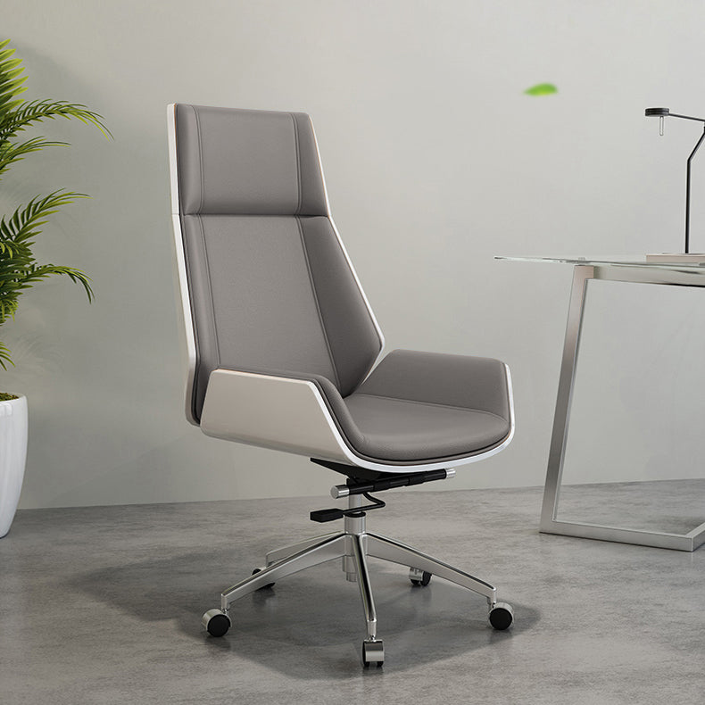 Chrome Metal Frame Modern Desk Chair with High Back Armless Executive Office Chair