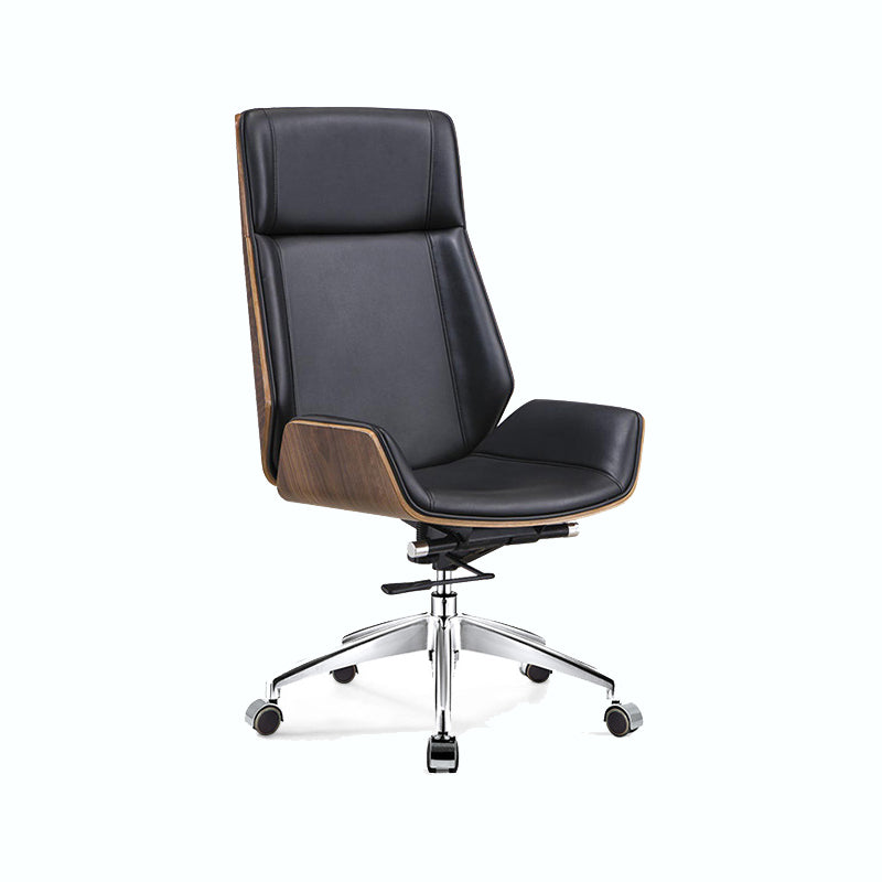 Chrome Metal Frame Modern Desk Chair with High Back Armless Executive Office Chair
