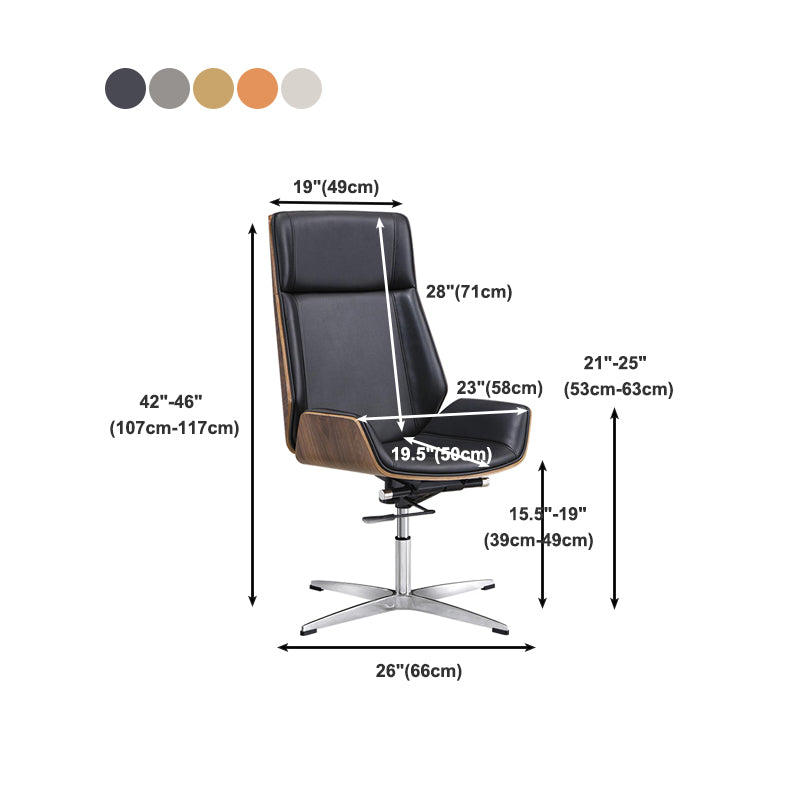 Chrome Metal Frame Modern Desk Chair with High Back Armless Executive Office Chair