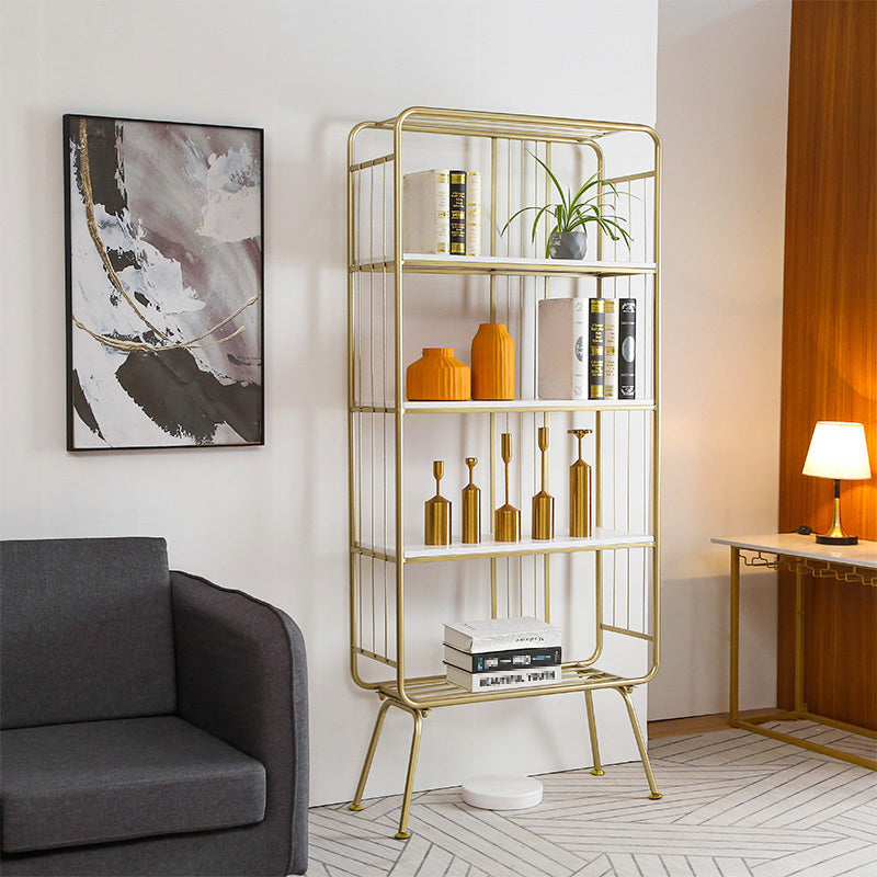 Scandinavian Iron Etagere Bookshelf Open Vertical Bookshelf for Bedroom