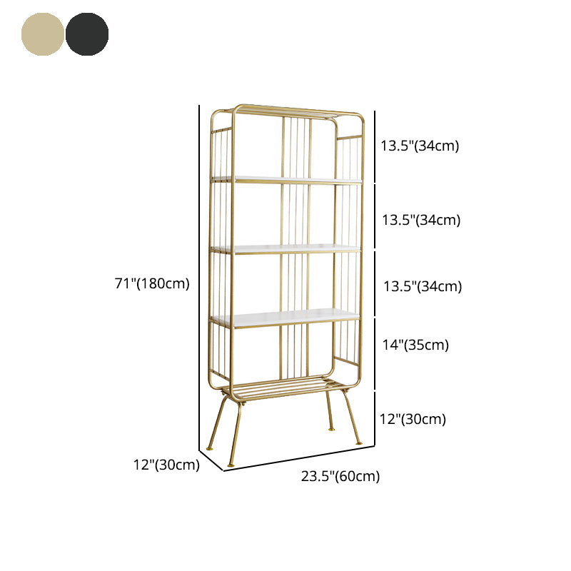 Scandinavian Iron Etagere Bookshelf Open Vertical Bookshelf for Bedroom
