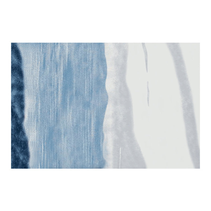Light Blue Modern Carpet Polyester Graphic Carpet Washable Carpet for Drawing Room