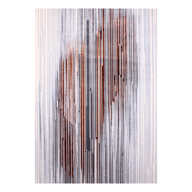 Brown Abstract Pattern Rug Polyester Washable Area Rug Washable Rug for Living Room