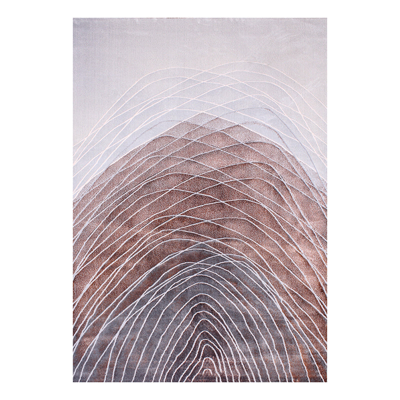 Brown Abstract Pattern Rug Polyester Washable Area Rug Washable Rug for Living Room