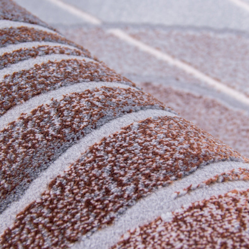 Brown Abstract Pattern Rug Polyester Washable Area Rug Washable Rug for Living Room