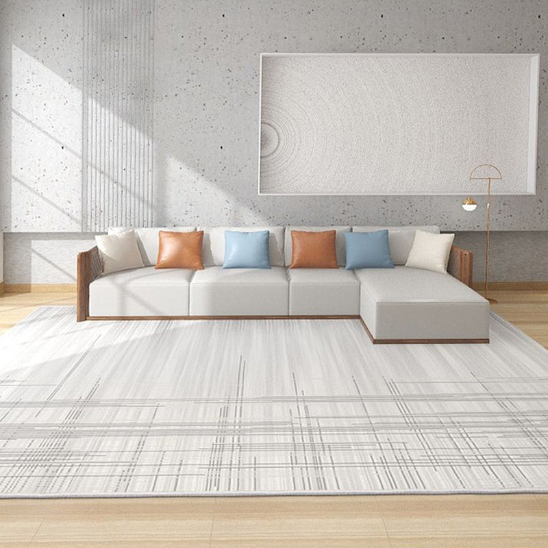 Light Grey Modern Rug Polyester Graphic Area Rug Washable Rug for Home Decoration