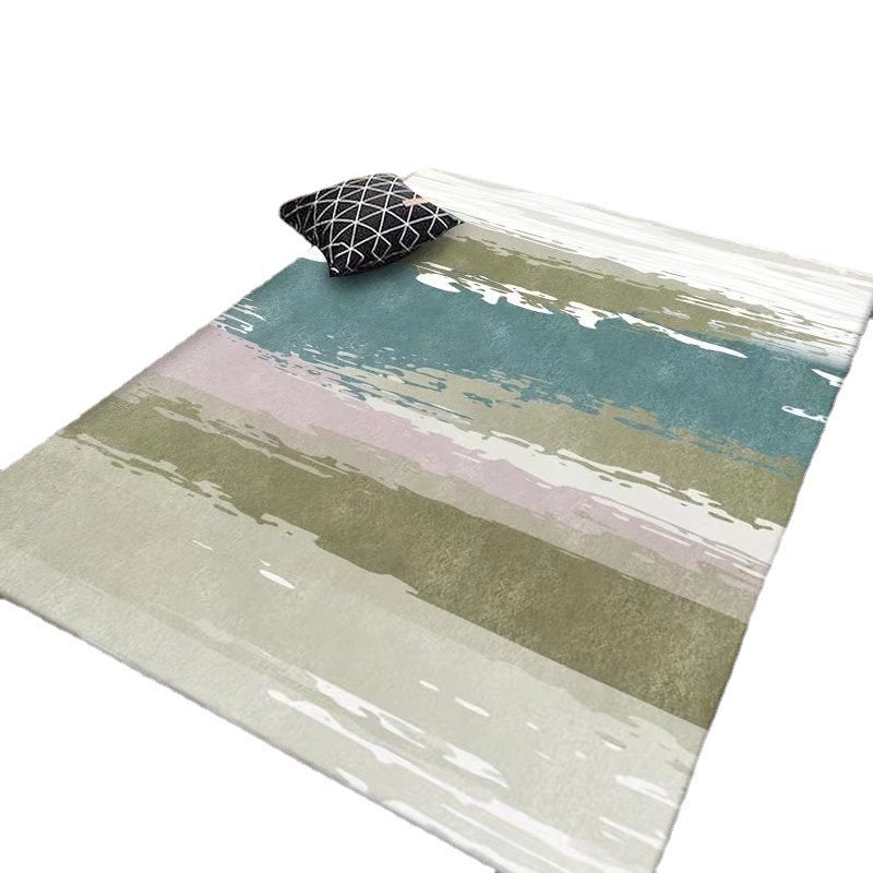 Beige Casual Carpet Polyester Graphic Carpet Washable Carpet for Living Room