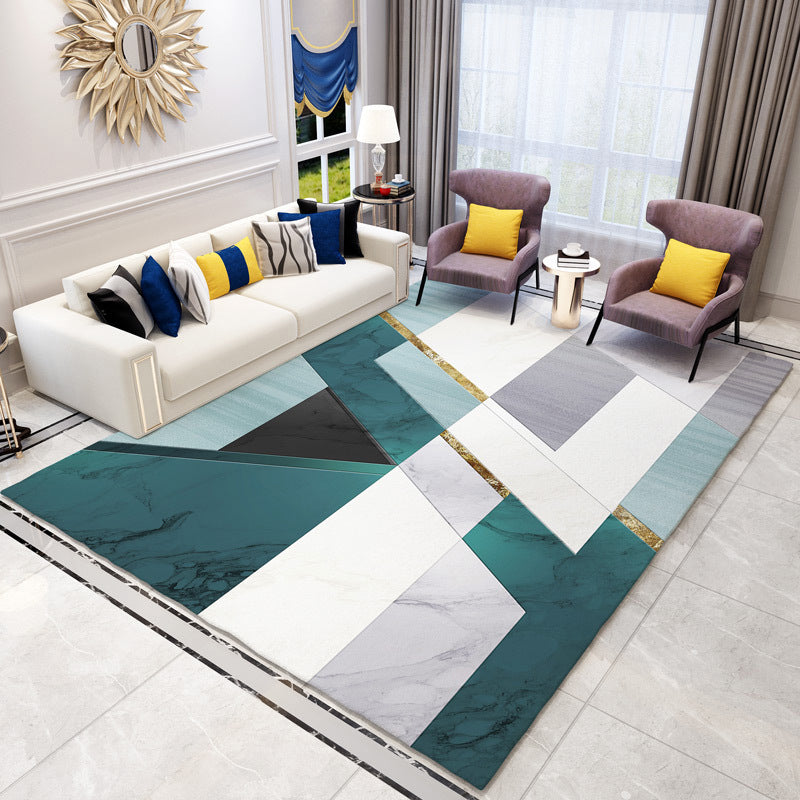 Brown Modern Rug Polyester Striped Rug Stain Resistant Rug for Living Room