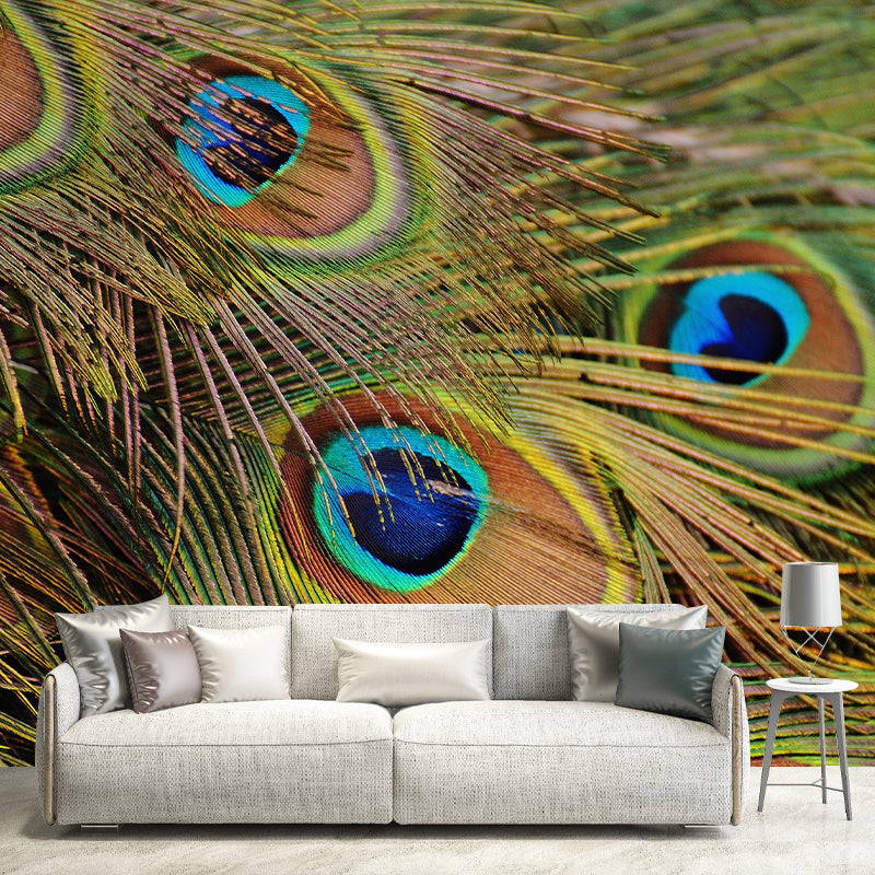 Peacock Feather Modern Wallpaper Decorative Living Room Wallpaper