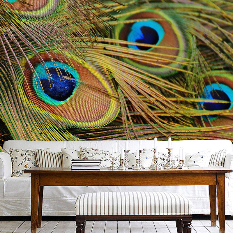 Peacock Feather Modern Wallpaper Decorative Living Room Wallpaper
