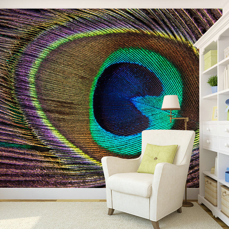 Peacock Feather Modern Wallpaper Decorative Living Room Wallpaper