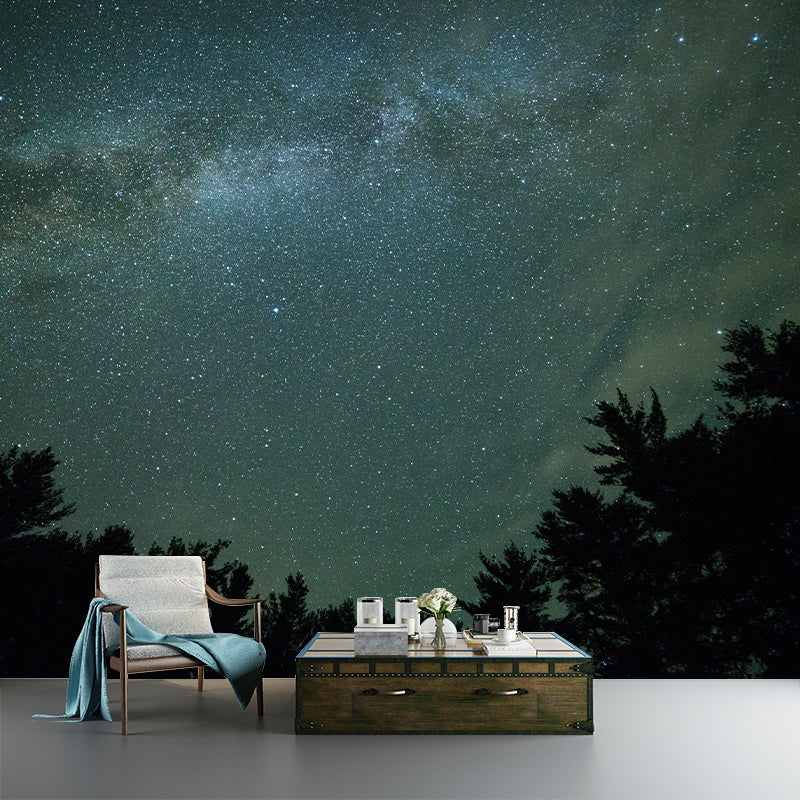 Modern Starry Sky Wallpaper Stain Resistant Sitting Room Wallpaper