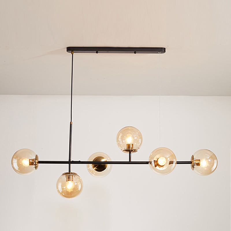 Contemporary Sphere Island Light Glass Island Lighting Fixtures for Kitchen