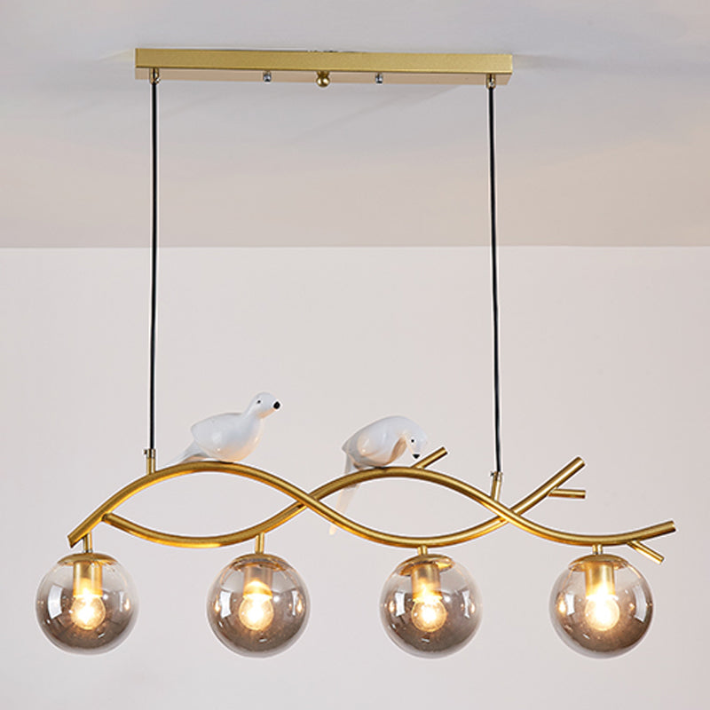 Contemporary Sphere Island Light Glass Island Lighting Fixtures for Kitchen