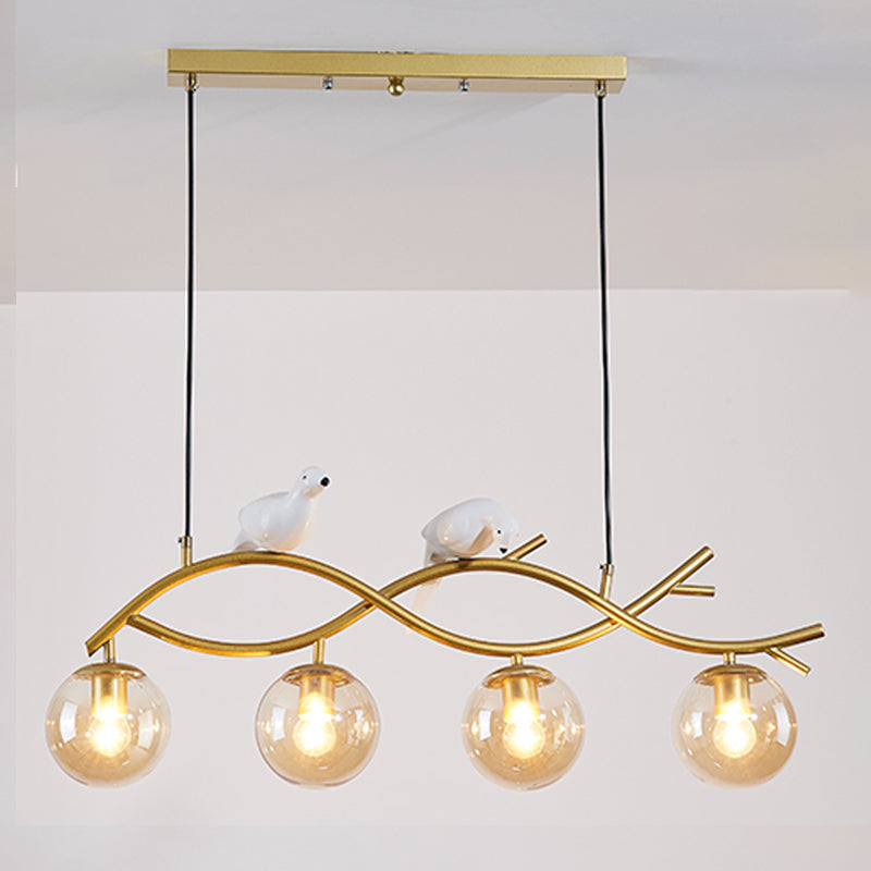 Contemporary Sphere Island Light Glass Island Lighting Fixtures for Kitchen