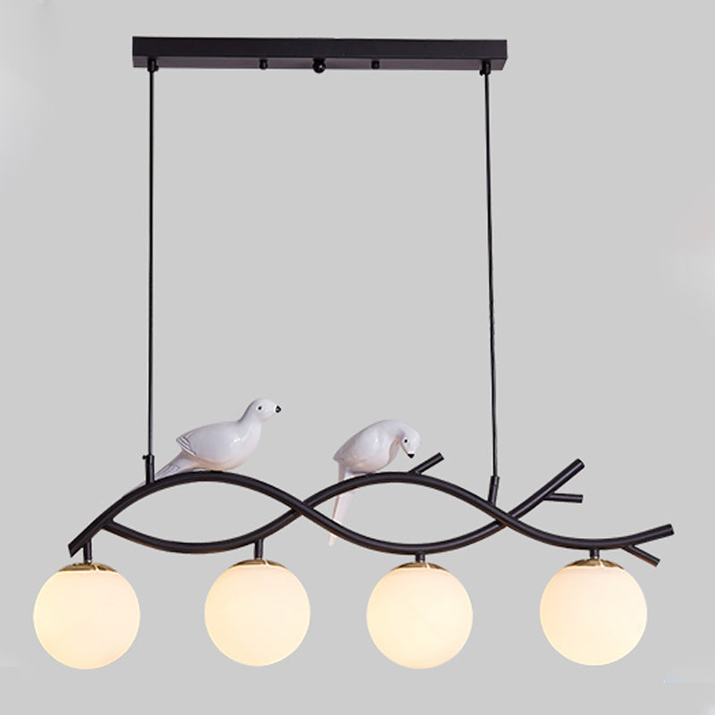 Contemporary Sphere Island Light Glass Island Lighting Fixtures for Kitchen
